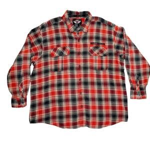 Harley-Davidson Red Plaid Flannel Shirt Men’s 3XL Eagle Back Graphic Cotton
